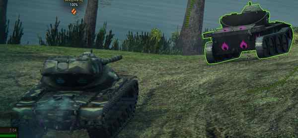 Танки в игре World of Tanks с установленными шкурками уязвимых мест - топливные баки и боеукладка, выстрелив туда можно поджечь танк